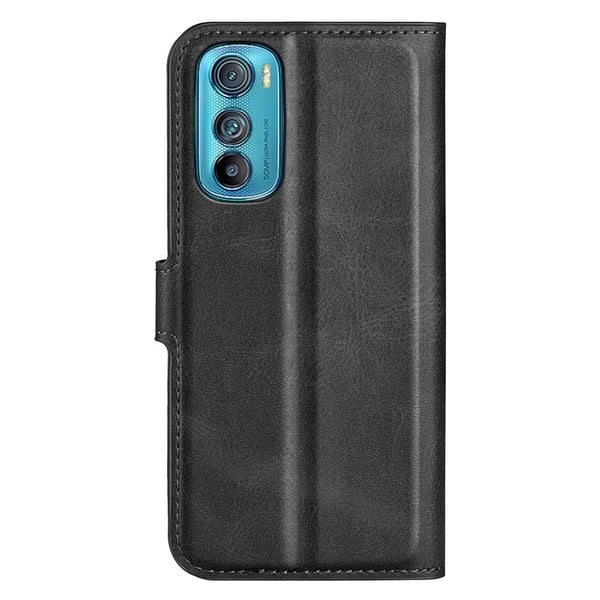 Motorola Edge 30 læderetui med pung - Sort