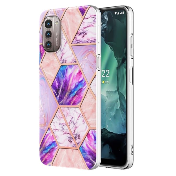 Marmordesign Nokia G11 / Nokia G21 deksel - Lyselilla