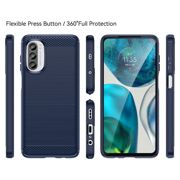Carbon Flex Motorola Moto G52 deksel - Blå