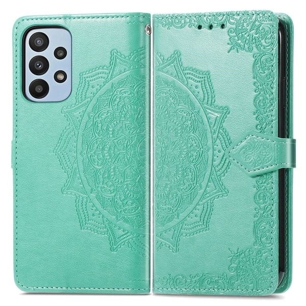 Mandala Samsung Galaxy A23 etui i lær - Grønn