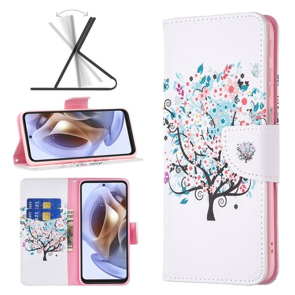Wonderland Motorola Moto G52 flip-etui - Blomstertre