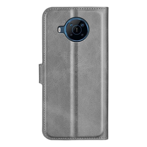 Skinn-etui i lommebok-stil for Motorola Moto E30 - Grå