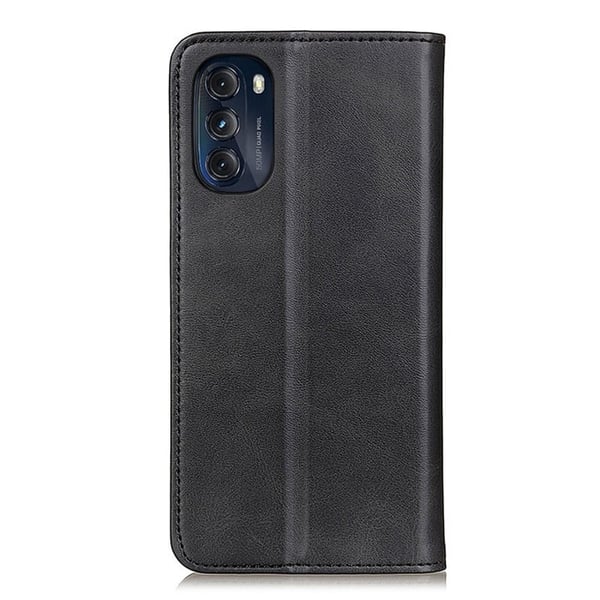 Flipveske i ekte skinn i lommebokstil for Motorola Moto G (2022) - Svart