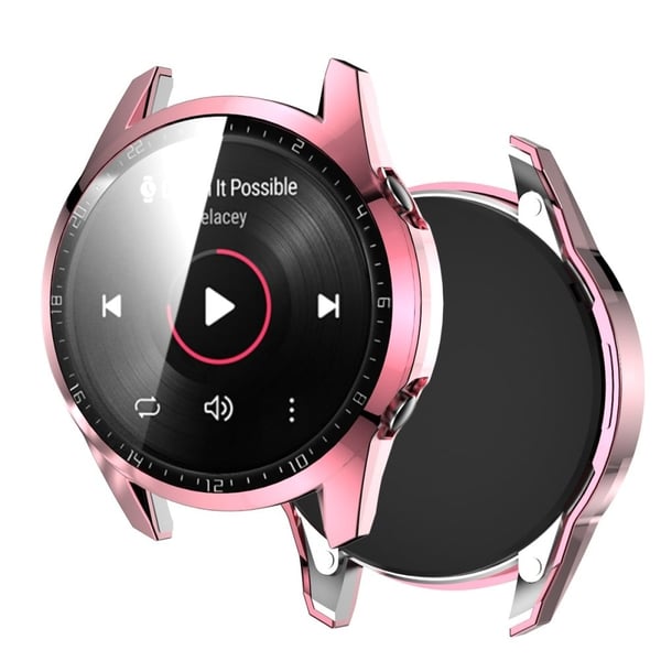 Huawei Watch GT 2 46 mm stilig galvaniseringsdeksel med herdet glass - Rosa
