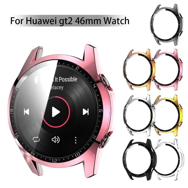 Huawei Watch GT 2 46 mm stilig galvaniseringsdeksel med herdet glass - Rosa