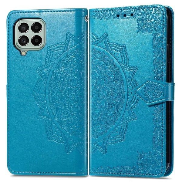 Mandala Samsung Galaxy M53 5G etui i lær - Blå