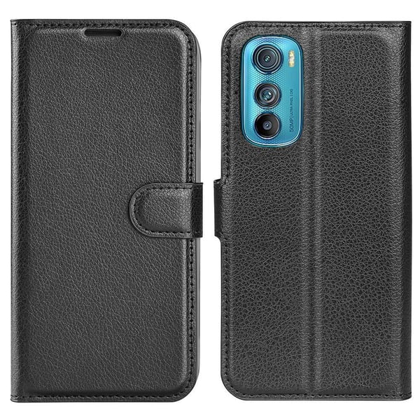 Klassisk Motorola Edge 30 flip etui - Sort