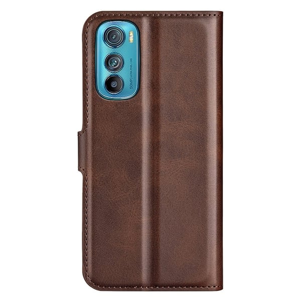 Motorola Edge 30 læderetui med pung - Brun