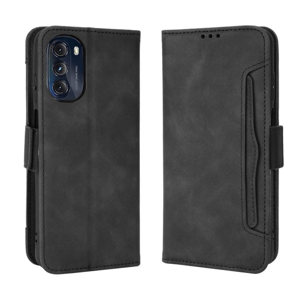 Lommebok-etui i moderne skinn-design Motorola Moto G (2022) - Svart