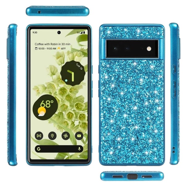 Glitter Google Pixel 7 Pro deksel - Sølv