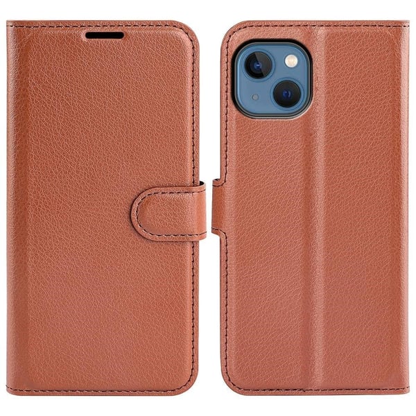 Classic iPhone 14 flip etui - Brun