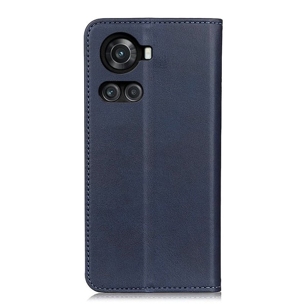 Flipveske i ekte skinn i lommebokstil for OnePlus 10R / OnePlus Ace - Blå
