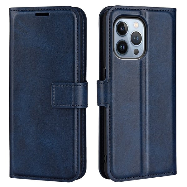 iPhone 14 Pro Max nahkainen lompakokkotelo - Sininen