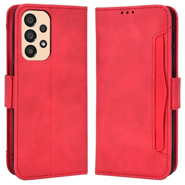 Lommebok-etui i moderne skinn-design Samsung Galaxy A33 5G - Rød