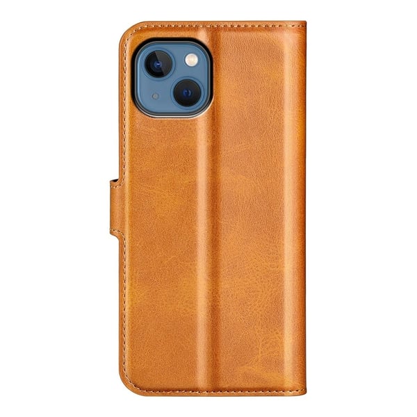 iPhone 14 nahkainen lompakokkotelo - Keltainen