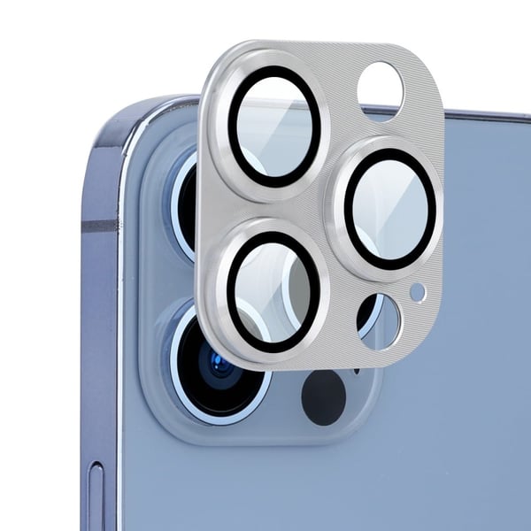 ENKAY iPhone 13 Pro Max / 13 Pro alumiini karkaistu lasi kameran linssin suojus - Hopea