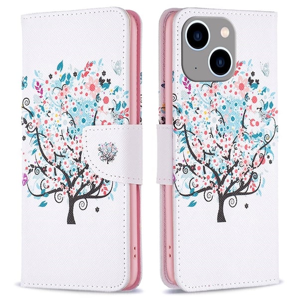 Wonderland iPhone 14 Plus flip-etui - Blomstertre
