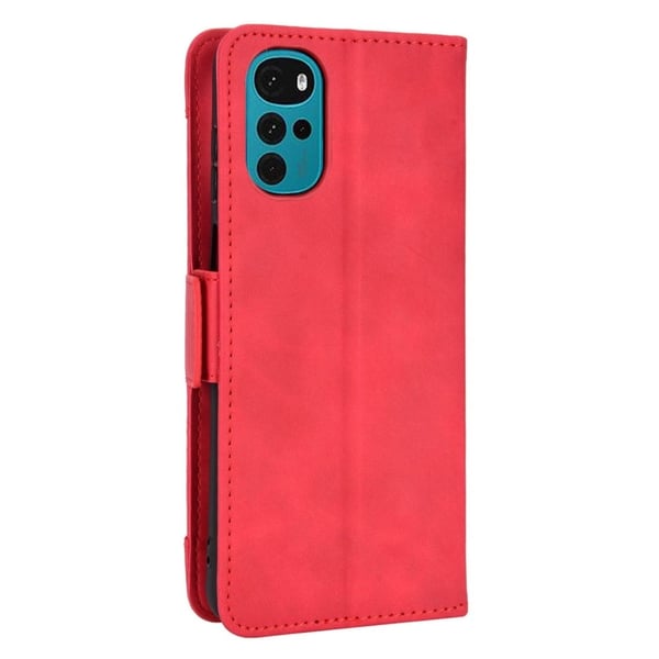 Lommebok-etui i moderne skinn-design Motorola Moto G22 - Rød