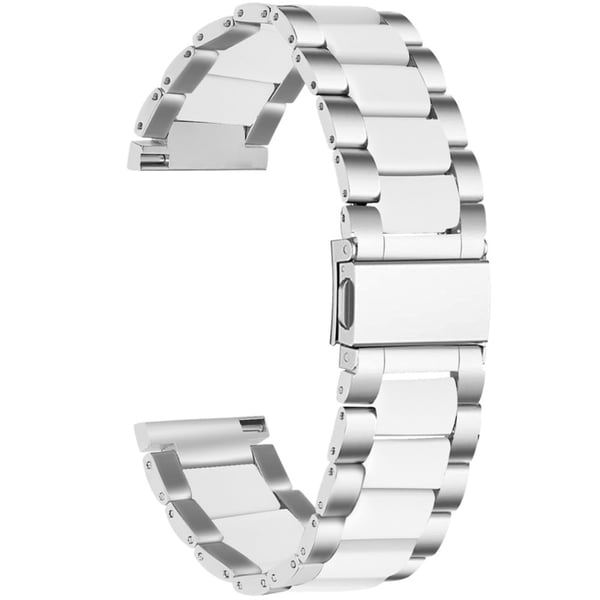 Pebble 2 / SE 2 / Time Round Stor stilfuld urrem i resin - Sølv / Hvid