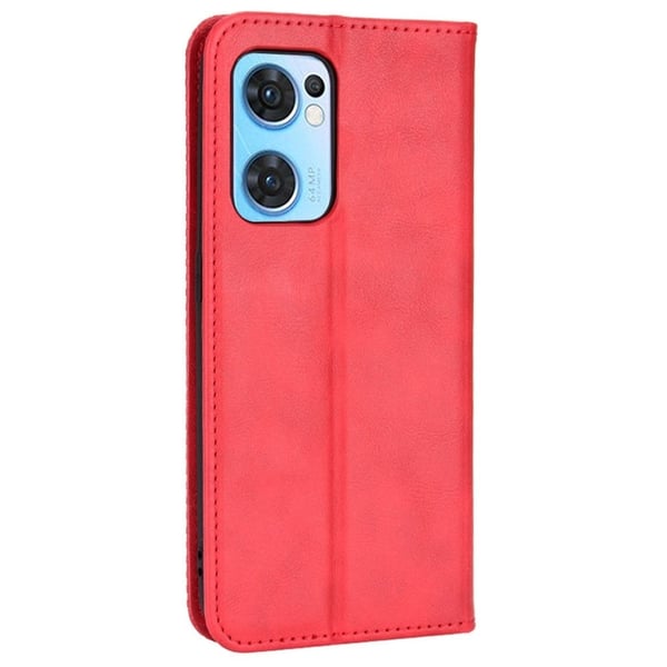 Bofink Vintage Oppo Find X5 Lite / Oppo Reno7 5G lærveske - Rød