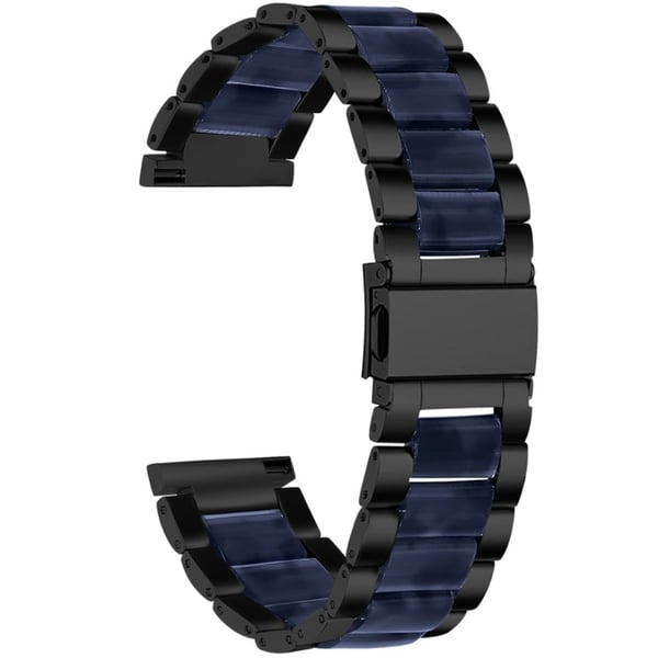 Pebble 2 / SE 2 / Time Round Suuri tyylikäs hartsikellon hihna - Musta / Tummansininen