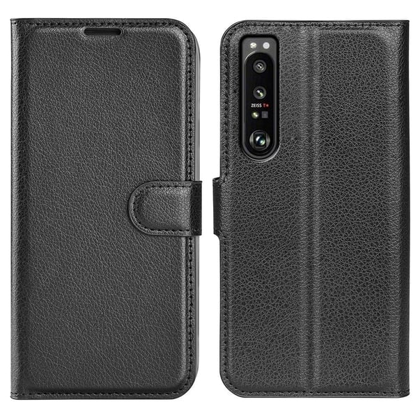 Klassisk Sony Xperia 1 IV flip etui - Sort