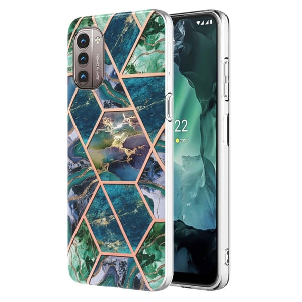 Marmordesign Nokia G11 / Nokia G21 deksel - Blå / Grønn