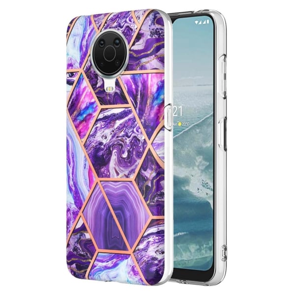Marmordesign Nokia G20 / Nokia G10 deksel - Mørkelilla
