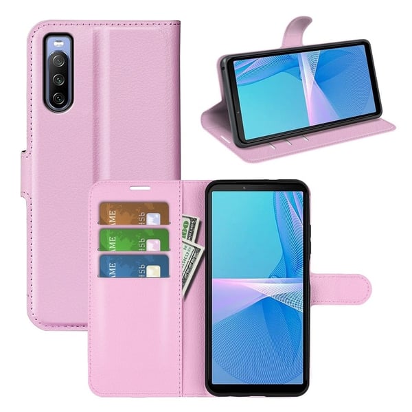Klassisk Sony Xperia 10 IV flip etui - Pink