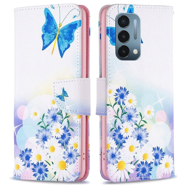 Wonderland OnePlus Nord N200 5G flip-etui - Sommerfugl Og Blomster