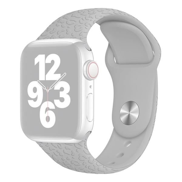 Apple Watch (41 mm) ensfarget mønsterklokkerem i silikon - Grå Leopard
