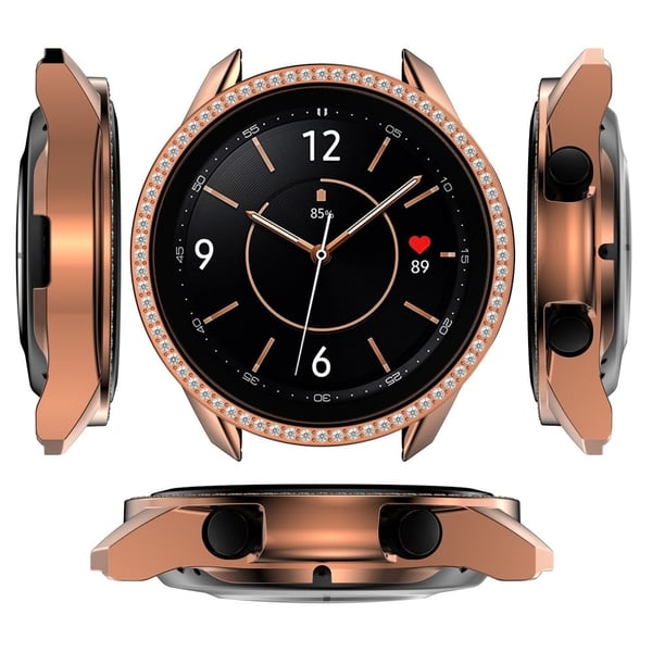 Glitterdeksel med rhinestone til Samsung Galaxy Watch 3 (41 mm) - Rose Gull