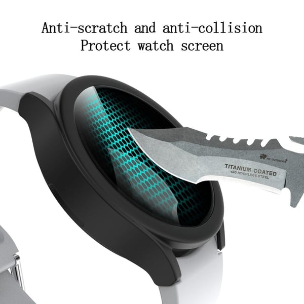 Samsung Galaxy Watch 4 (40 mm) matt deksel med skjermbeskytter i herdet glass - Svart