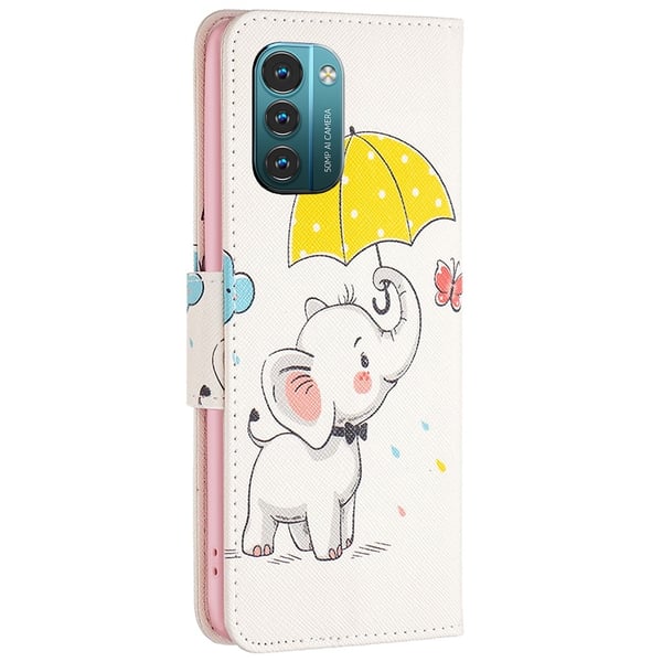 Wonderland Nokia G11 / Nokia G21 flip-etui - Paraply Og Elefant