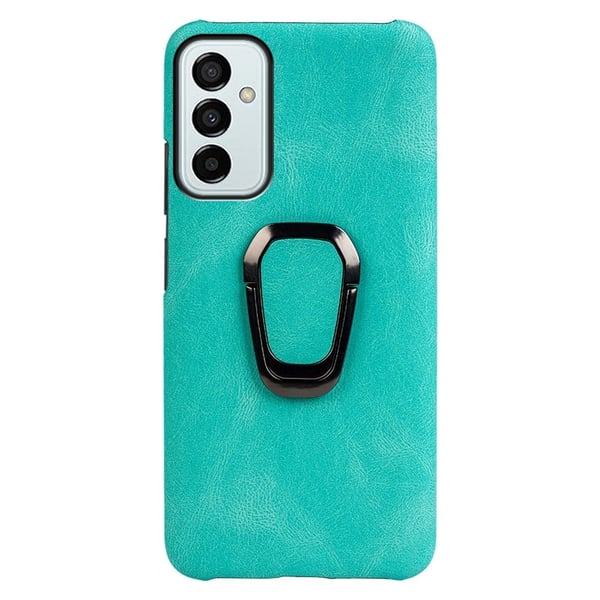Støtsikkert skinndeksel med ovalt kickstand for Samsung Galaxy M23 - Lysegrønn