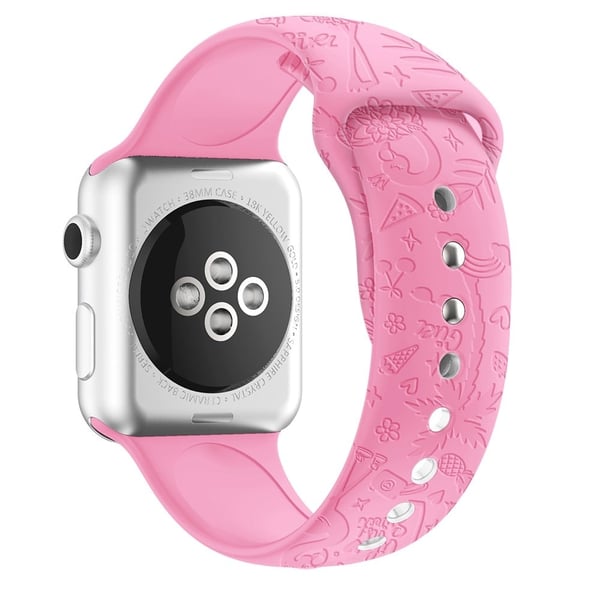 Apple Watch (41 mm) søt klokkerem i silikon med påtrykk - Rose Bird