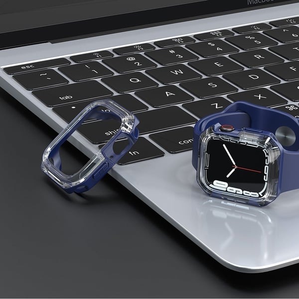 Apple Watch (45 mm) tofarget deksel - Gjennomsiktig / Blå