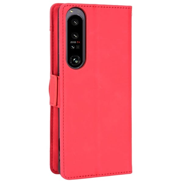 Lommebok-etui i moderne skinn-design Sony Xperia 1 IV - Rød