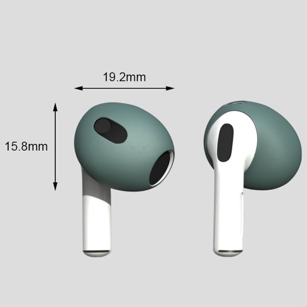 AirPods 3 / AirTags silikonikotelo, jossa on karabiini ja korvasuojat - Mintunvihreä