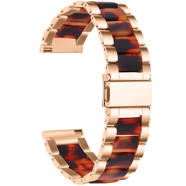 Pebble 2 / SE 2 / Time Round Suuri tyylikäs hartsikellon hihna - Ruusukulta / Tortoiseshell