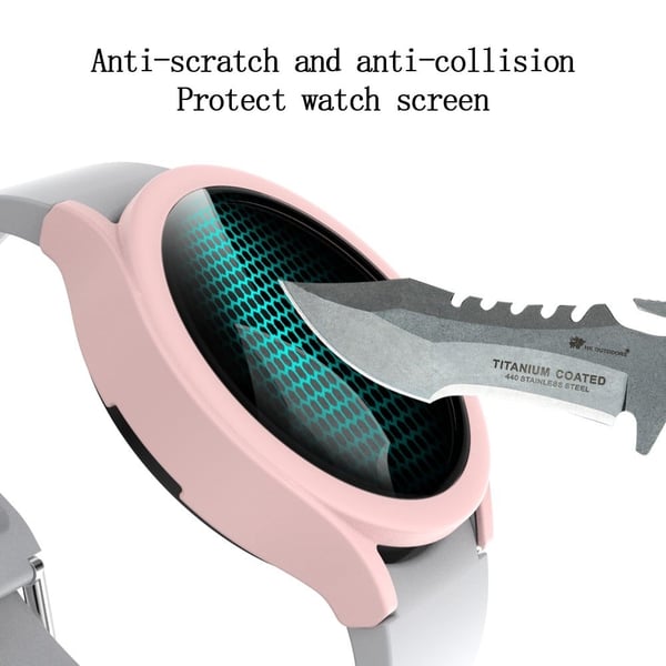 Samsung Galaxy Watch 4 (44 mm) matt deksel med skjermbeskytter i herdet glass - Rosa