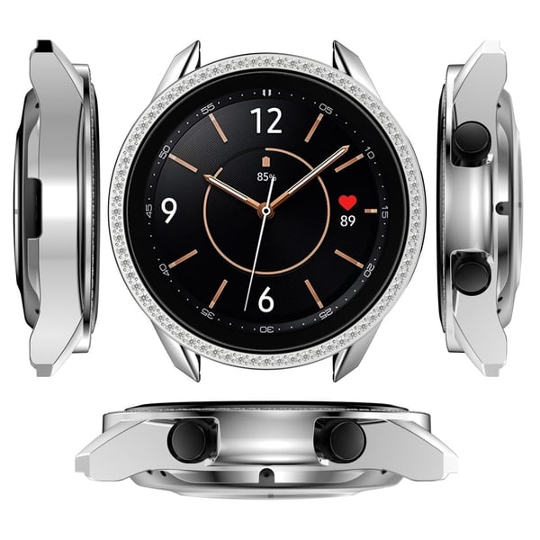 Glitterdeksel med rhinestone til Samsung Galaxy Watch 3 (45 mm) - Sølv