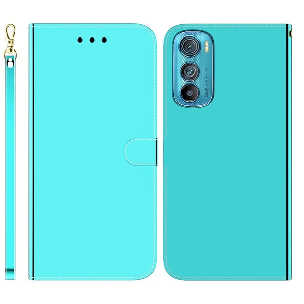 Mirror Motorola Edge 30 flip-etui - Cyan