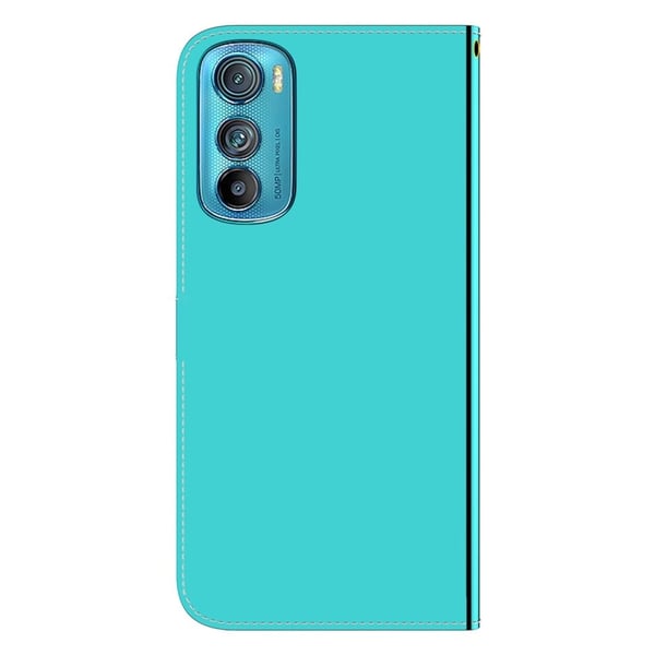 Mirror Motorola Edge 30 flip-etui - Cyan
