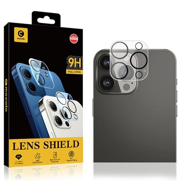 MOCOLO iPhone 13 Pro Max kameralinsebeskytter av herdet glass med silketrykk