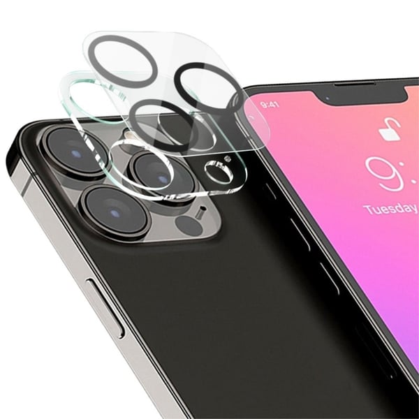 IMAK iPhone 13 Pro Max kameralinsebeskytter af hærdet glas + linsedæksel