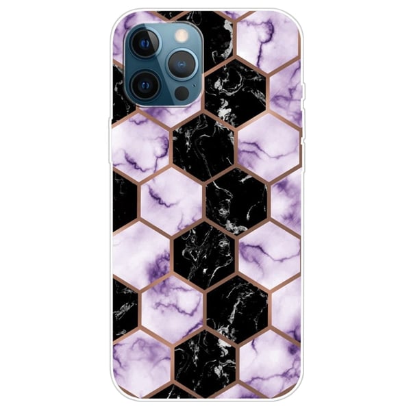 Marmordesign iPhone 14 Pro deksel - Bikakemarmor I Lilla