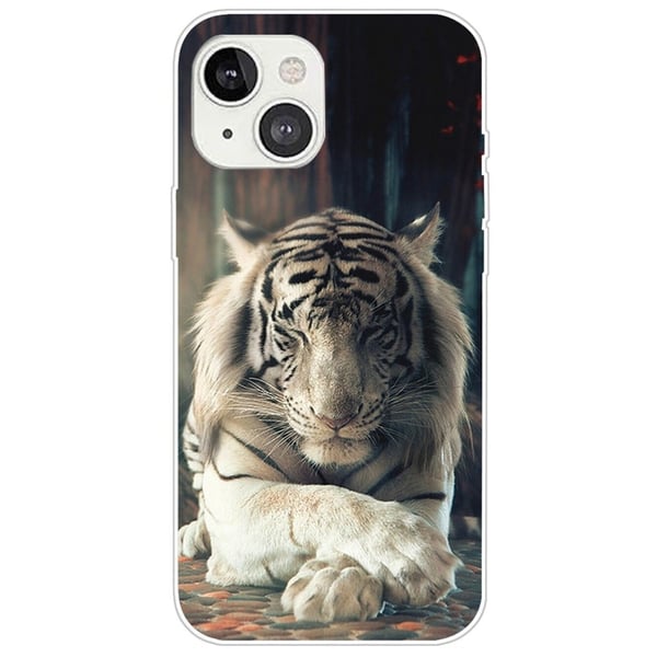 Deco iPhone 14 deksel - Hvit Tiger Deco iPhone 14 deksel - Hvit Tiger