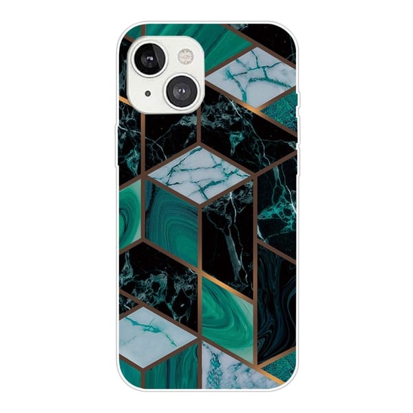 Marmordesign iPhone 14 deksel - Smaragd Marmor