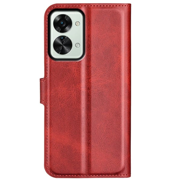 OnePlus Nord 2T nahkainen lompakokkotelo - Punainen